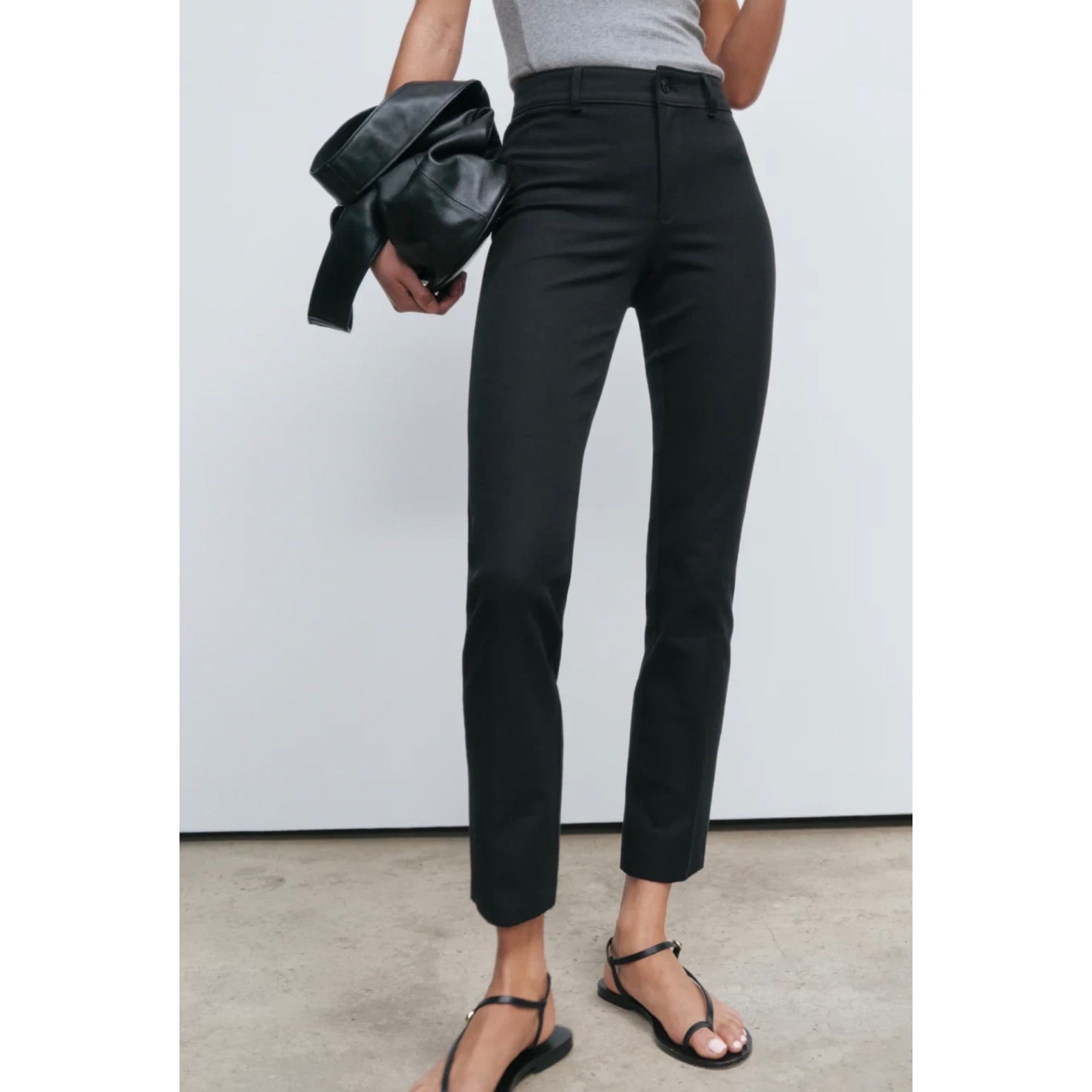 Ayr The Daily Dose Black Stretch Straight Leg Cropped Pants Size 29 Classic